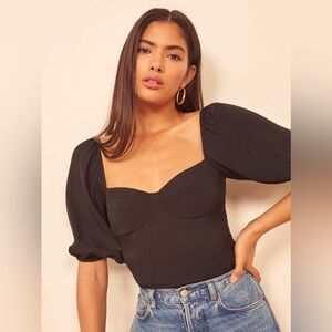 Reformation Black Lua Top